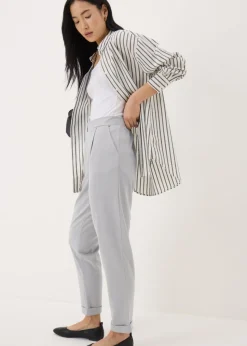 Grey Tapered Ponte Trousers