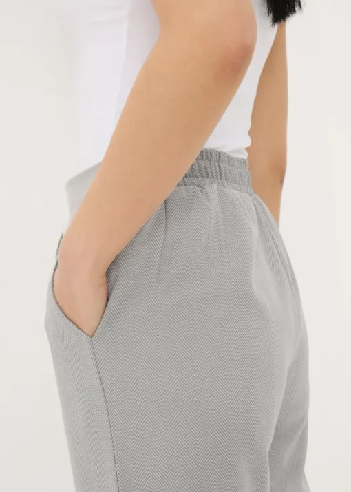 Grey Tapered Ponte Trousers