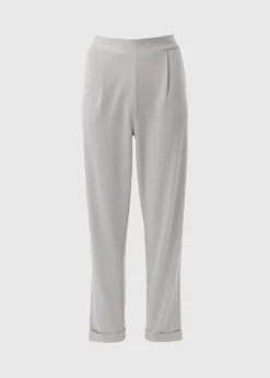 Grey Tapered Ponte Trousers