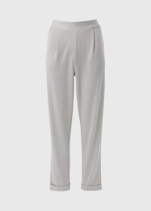 Grey Tapered Ponte Trousers