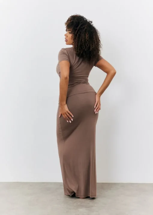 In The Style Brown Maxi Skirt