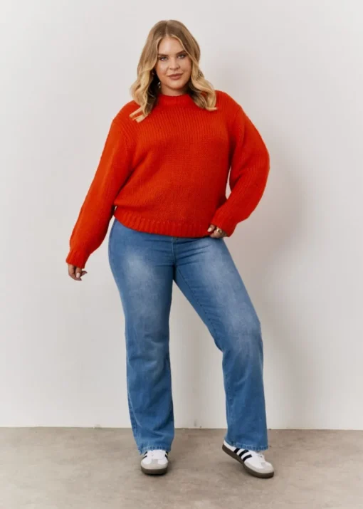 In The Style Red Chunky Knit Jumper