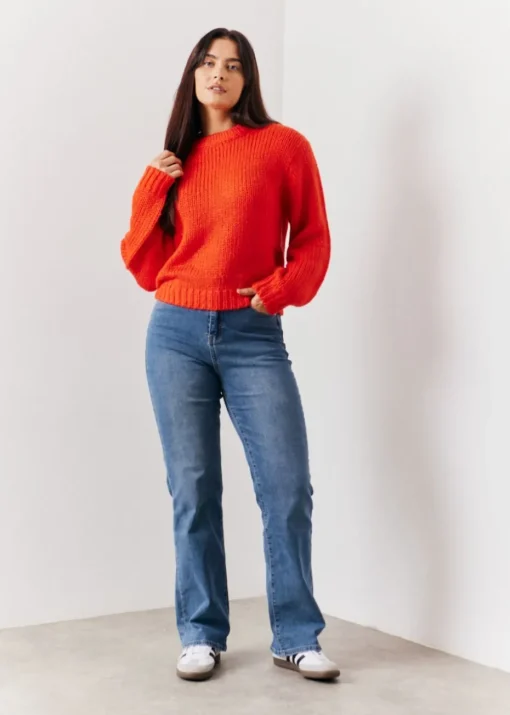 In The Style Red Chunky Knit Jumper