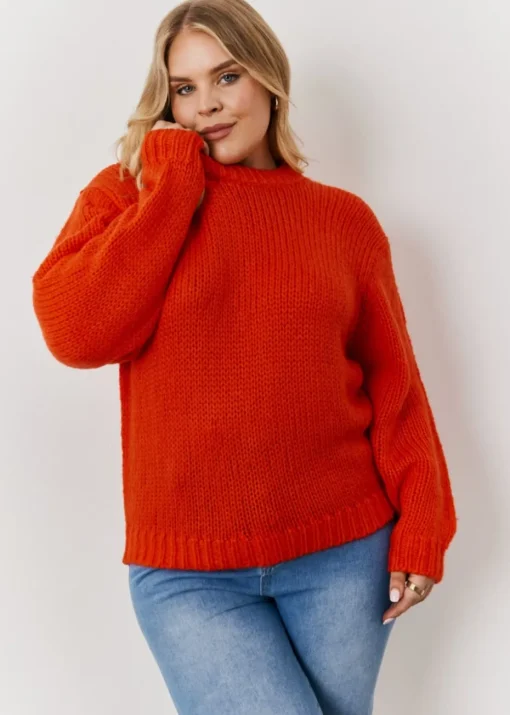 In The Style Red Chunky Knit Jumper