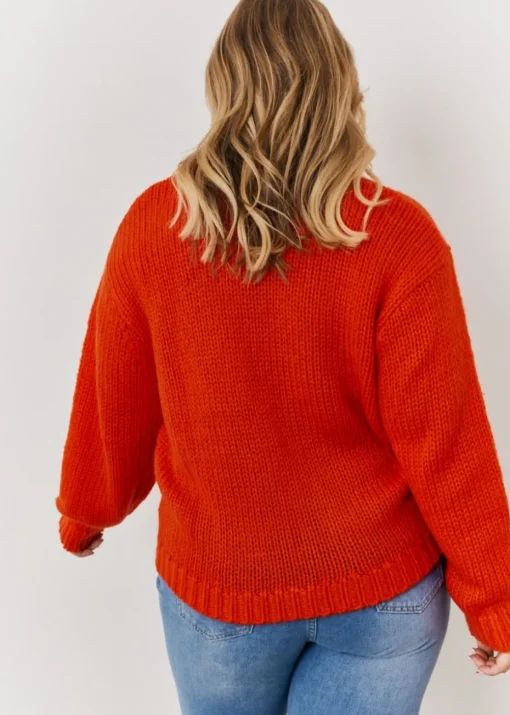 In The Style Red Chunky Knit Jumper