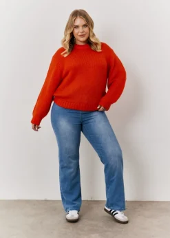 In The Style Red Chunky Knit Jumper