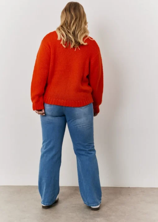 In The Style Red Chunky Knit Jumper