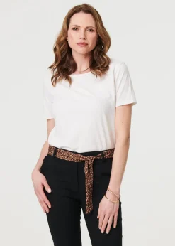 Izabel London Black Mid Rise Straight Trousers with Belt