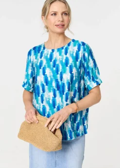 Izabel London Blue Printed Blouse