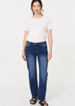 Izabel London Denim Denim Straight Fit High Waist Jeans