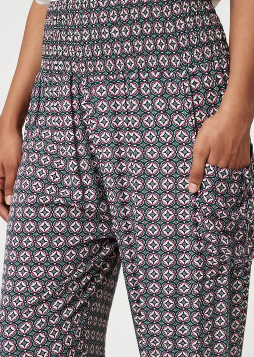 Izabel London Green Geo Print Pull On Harem Pants