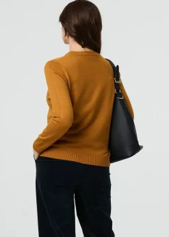 Izabel London Mustard Floral Gemstone Embellished Jumper