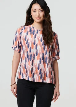 Izabel London Orange Printed Blouse