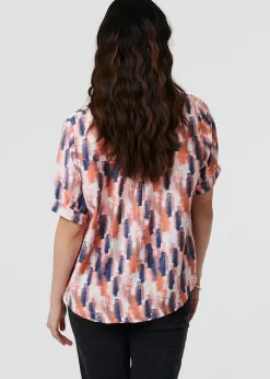 Izabel London Orange Printed Blouse
