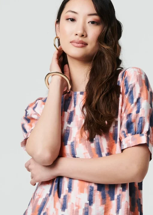 Izabel London Orange Printed Blouse
