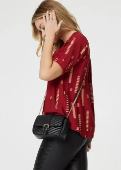 Izabel London Red Printed 1/2 Sleeve Blouse