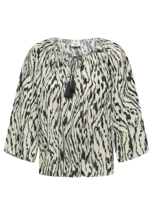 JDY Black Sapna Tassel Blouse