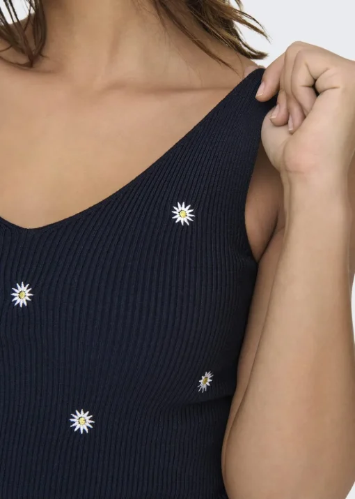 JDY Navy Daisy Knitted Vest