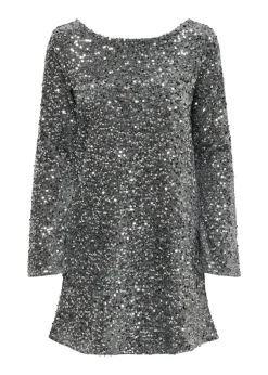 JDY Silver Sequin Bow Dress