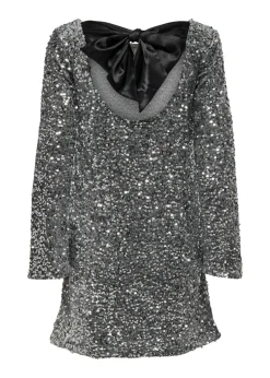 JDY Silver Sequin Bow Dress
