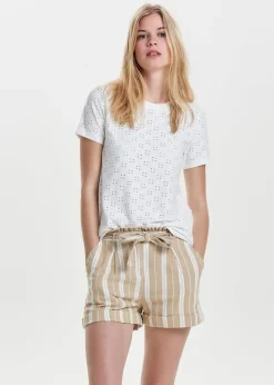 JDY White Cut Out Cathinka T-Shirt