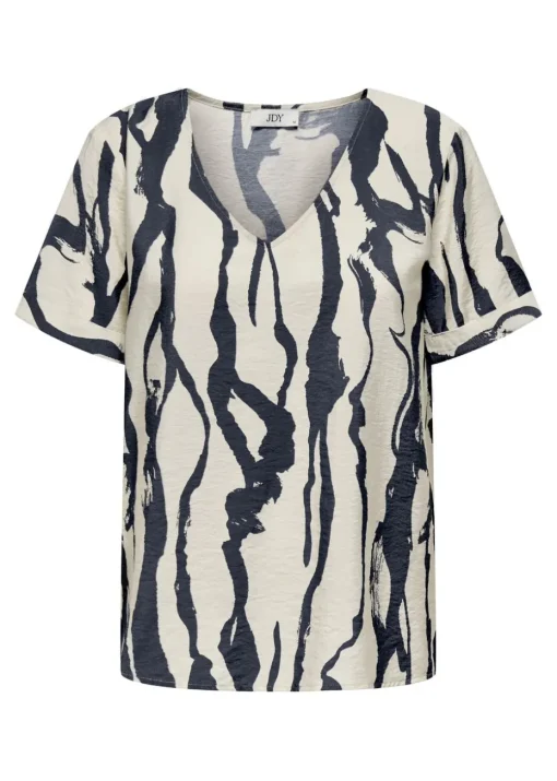 JDY White Short Sleeve Blouse