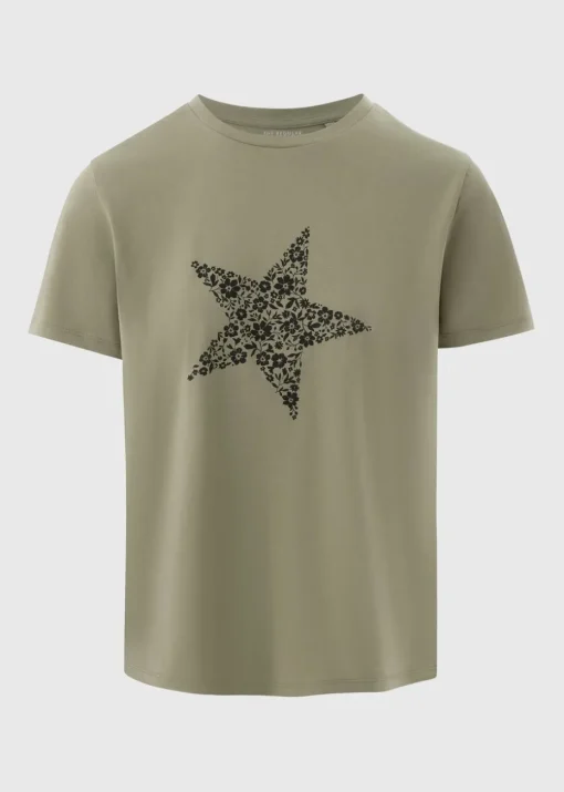 Khaki Star Print T-Shirt