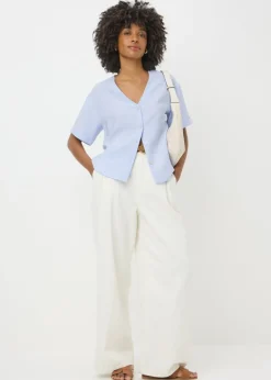 Light Blue  Short Sleeve V-Neck Shirt