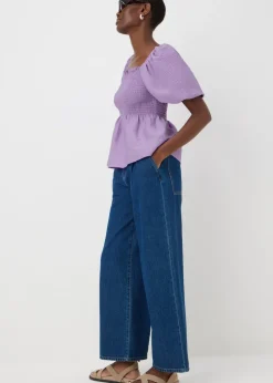 Lilac Shirred Blouse Top