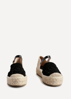 Linzi Adelina Black Woven Two Part Espadrille Sandal