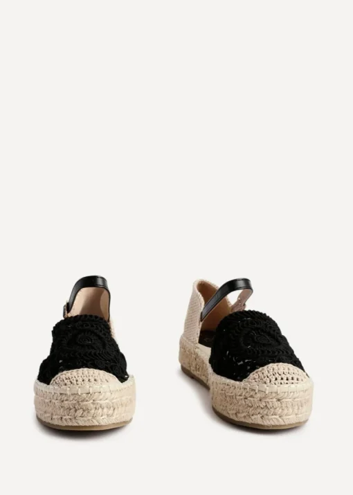 Linzi Adelina Black Woven Two Part Espadrille Sandal