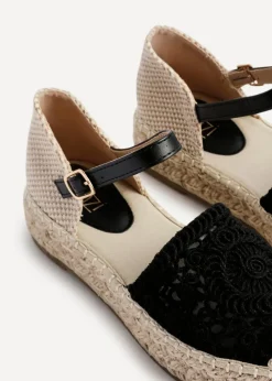 Linzi Adelina Black Woven Two Part Espadrille Sandal