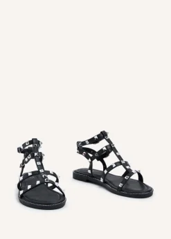 Linzi Billie Black Studded Gladiator Sandal