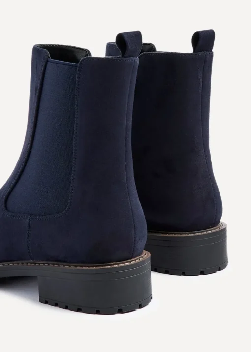 Linzi Dalston Navy Faux Suede Classic Chelsea Boot