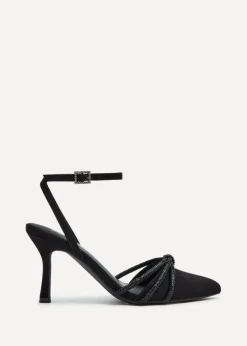 Linzi Deana Black Faux Suede Court Heel