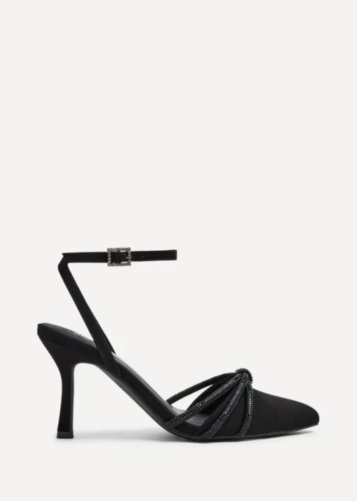 Linzi Deana Black Faux Suede Court Heel
