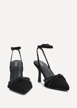 Linzi Deana Black Faux Suede Court Heel