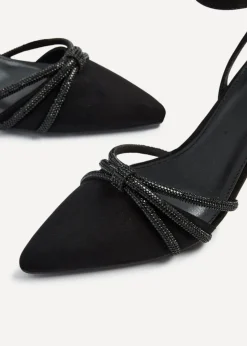 Linzi Deana Black Faux Suede Court Heel