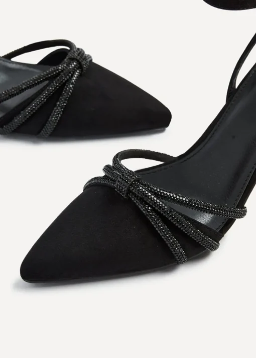 Linzi Deana Black Faux Suede Court Heel