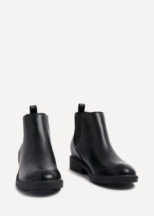 Linzi Karina Black Faux Leather Classic Chelsea Boot