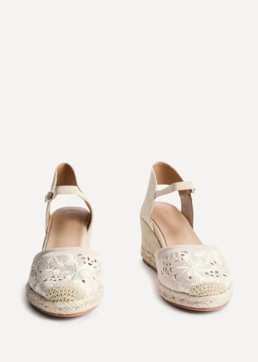 Linzi Kayla Beige Closed Toe Wedge
