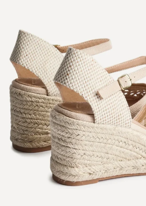 Linzi Kayla Beige Closed Toe Wedge