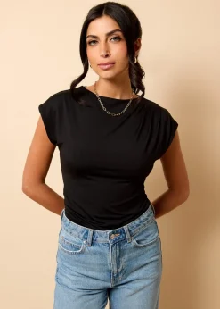 Little Mistress Black Ruched Top by Vicky Pattison