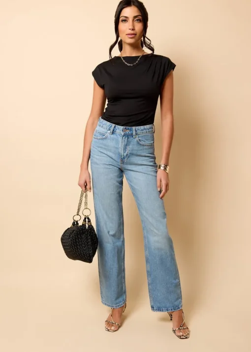 Little Mistress Black Ruched Top by Vicky Pattison