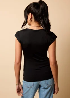 Little Mistress Black Ruched Top by Vicky Pattison