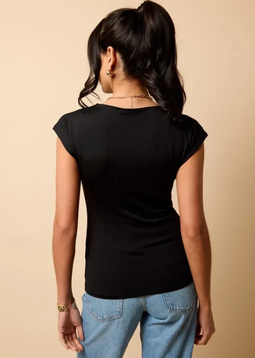 Little Mistress Black Ruched Top by Vicky Pattison