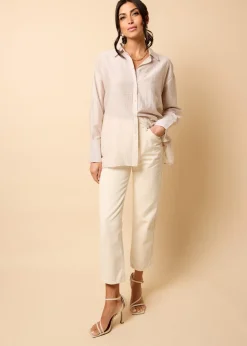 Little Mistress Cream Gem Chiffon Shirt by Vicky Pattison