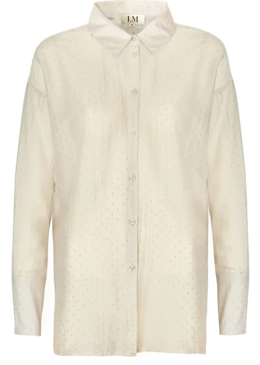 Little Mistress Cream Gem Chiffon Shirt by Vicky Pattison