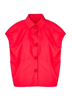 Little Mistress Red Poplin Cotton Shirt by Vicky Pattison