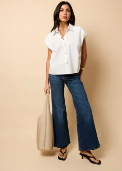Little Mistress White Poplin Cotton Shirt by Vicky Pattison
